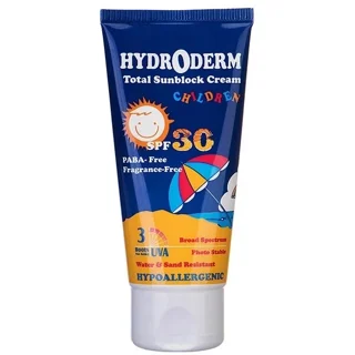 کرم ضد آفتاب بی رنگ هیدرودرم با SPF30 مناسب کودک حجم 50 میلی لیتر